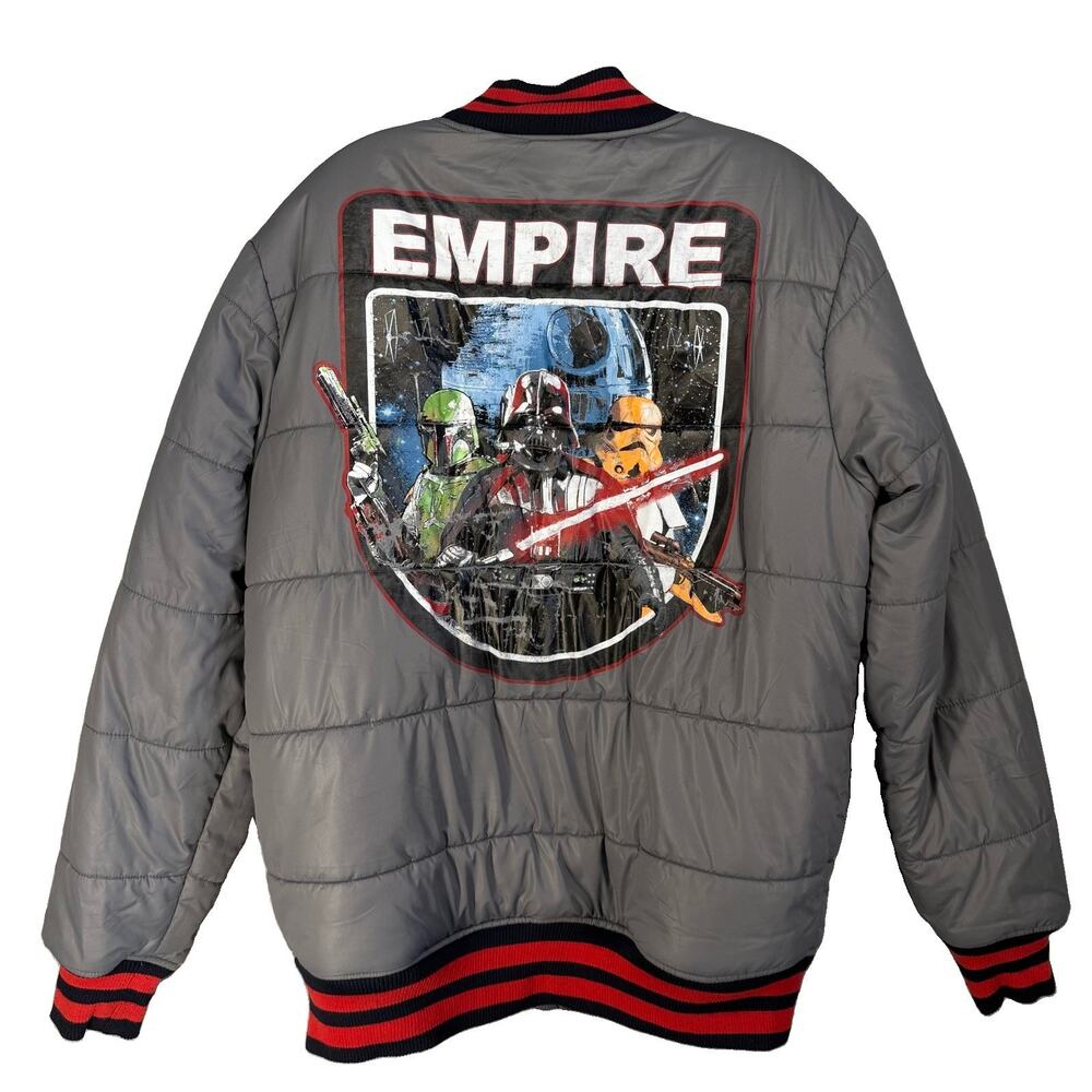 Star Wars Galactic Empire Bomber Jacket Unisex M Gray Nylon Fan